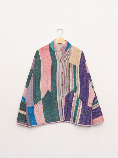 The Ladhiya Quilted Patchwork Kantha Jacket