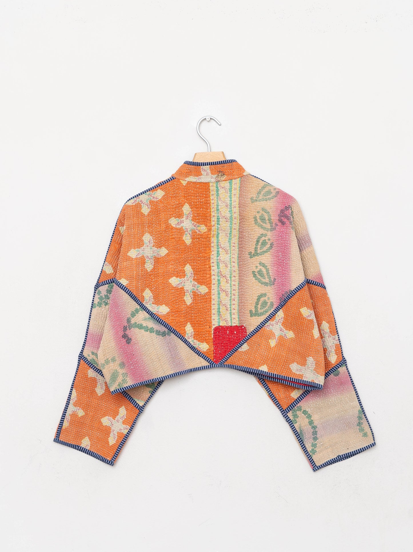 The Kaira Cropped Quilted Patchwork Kantha Jacket