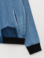 The Veda Denim Bomber Jacket - Large
