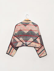 The Kaira Cropped Quilted Patchwork Kantha Jacket