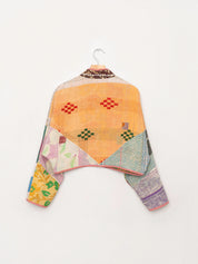 The Kaira Cropped Quilted Patchwork Kantha Jacket