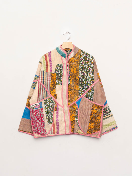 The Ladhiya Quilted Patchwork Kantha Jacket