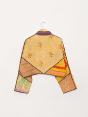 The Kaira Cropped Quilted Patchwork Kantha Jacket