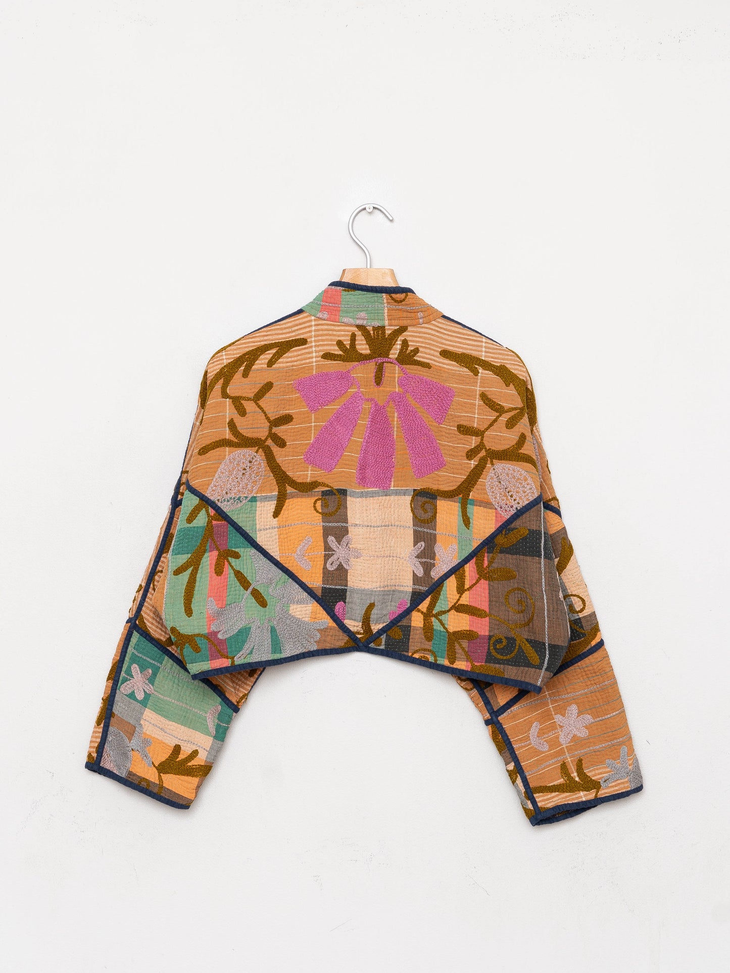 The Kaira Cropped Suzani Quilted Kantha Jacket