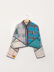 The Kaira Cropped Quilted Patchwork Kantha Jacket