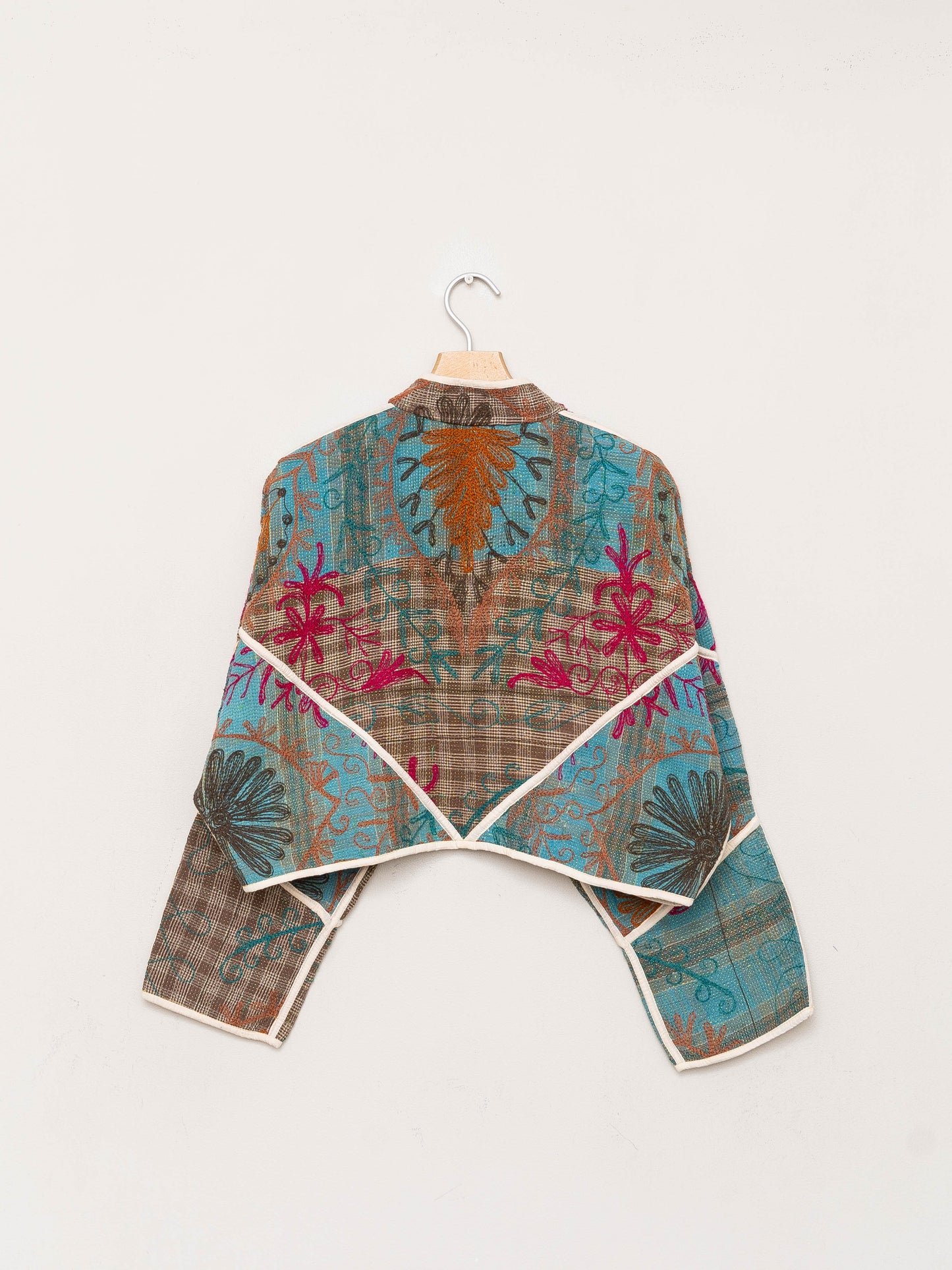 The Kaira Cropped Suzani Quilted Kantha Jacket