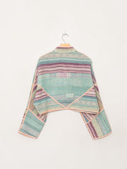 The Kaira Cropped Quilted Patchwork Kantha Jacket
