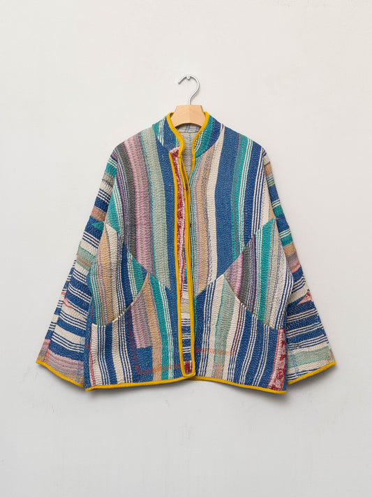 The Ladhiya Quilted Patchwork Kantha Jacket