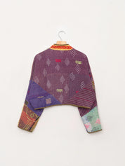 The Kaira Cropped Quilted Patchwork Kantha Jacket