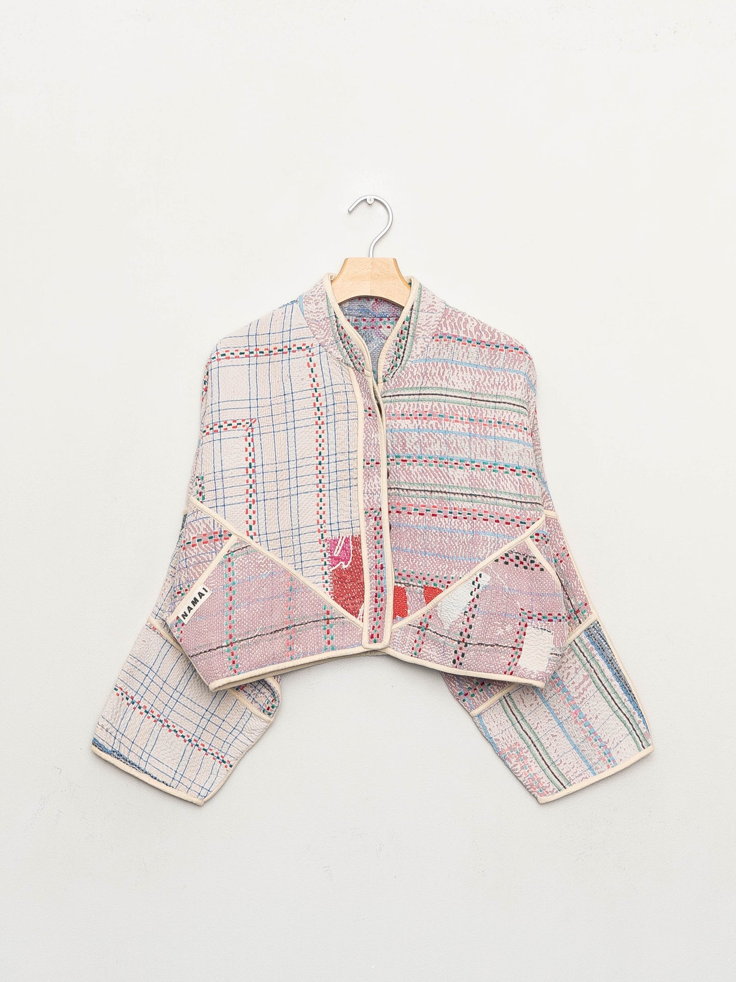 The Kaira Cropped Quilted Patchwork Kantha Jacket