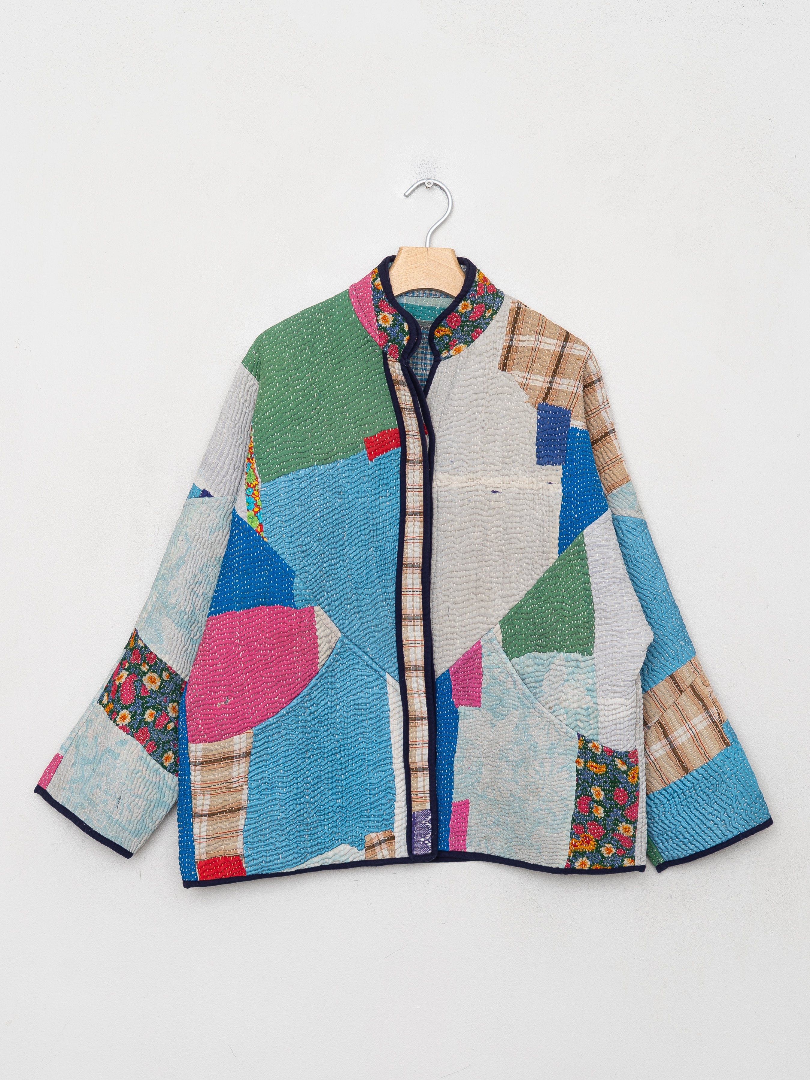 The Ladhiya Quilted Patchwork Kantha Jacket