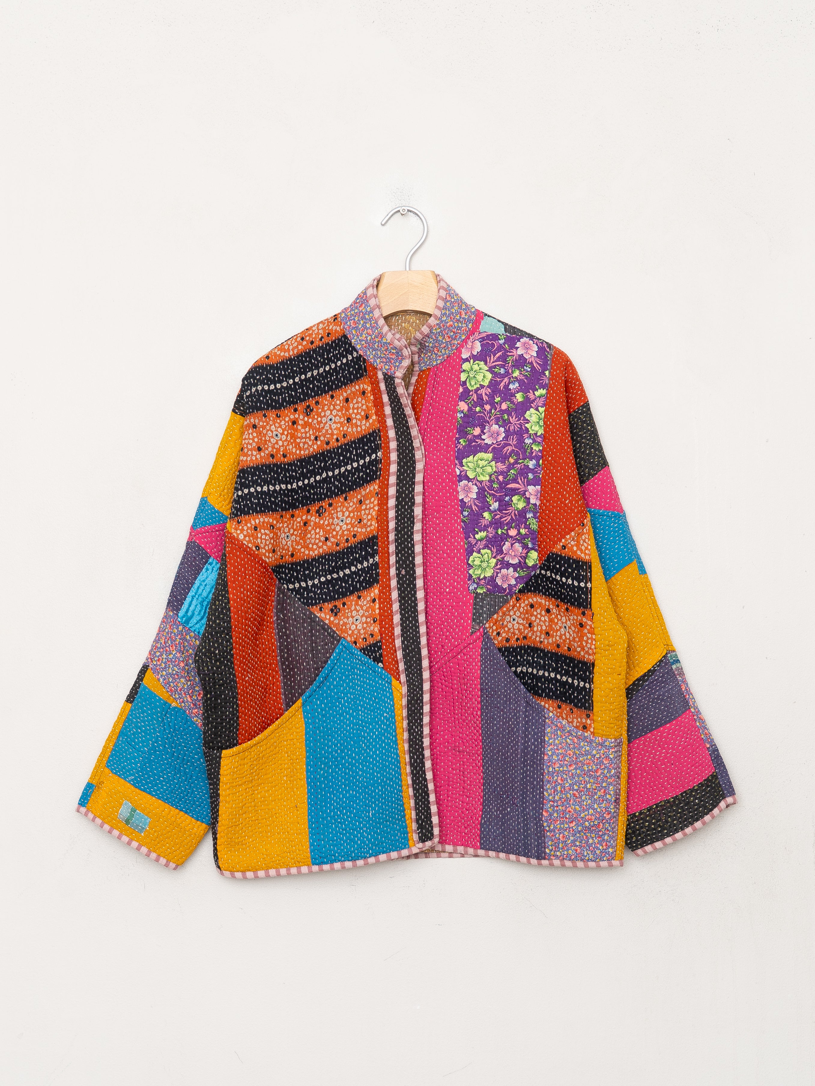 The Ladhiya Quilted Patchwork Kantha Jacket
