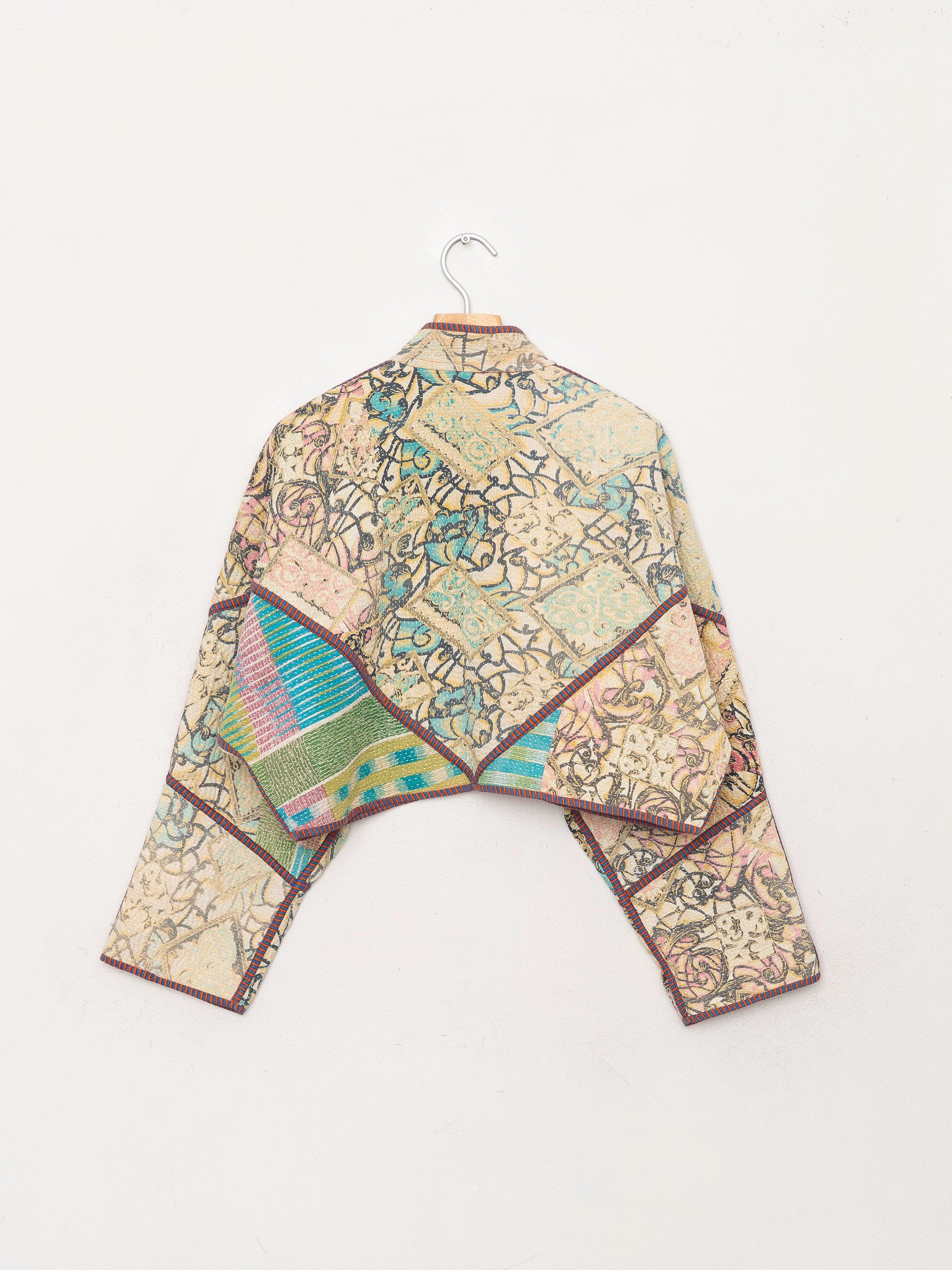 The Kaira Cropped Quilted Patchwork Kantha Jacket