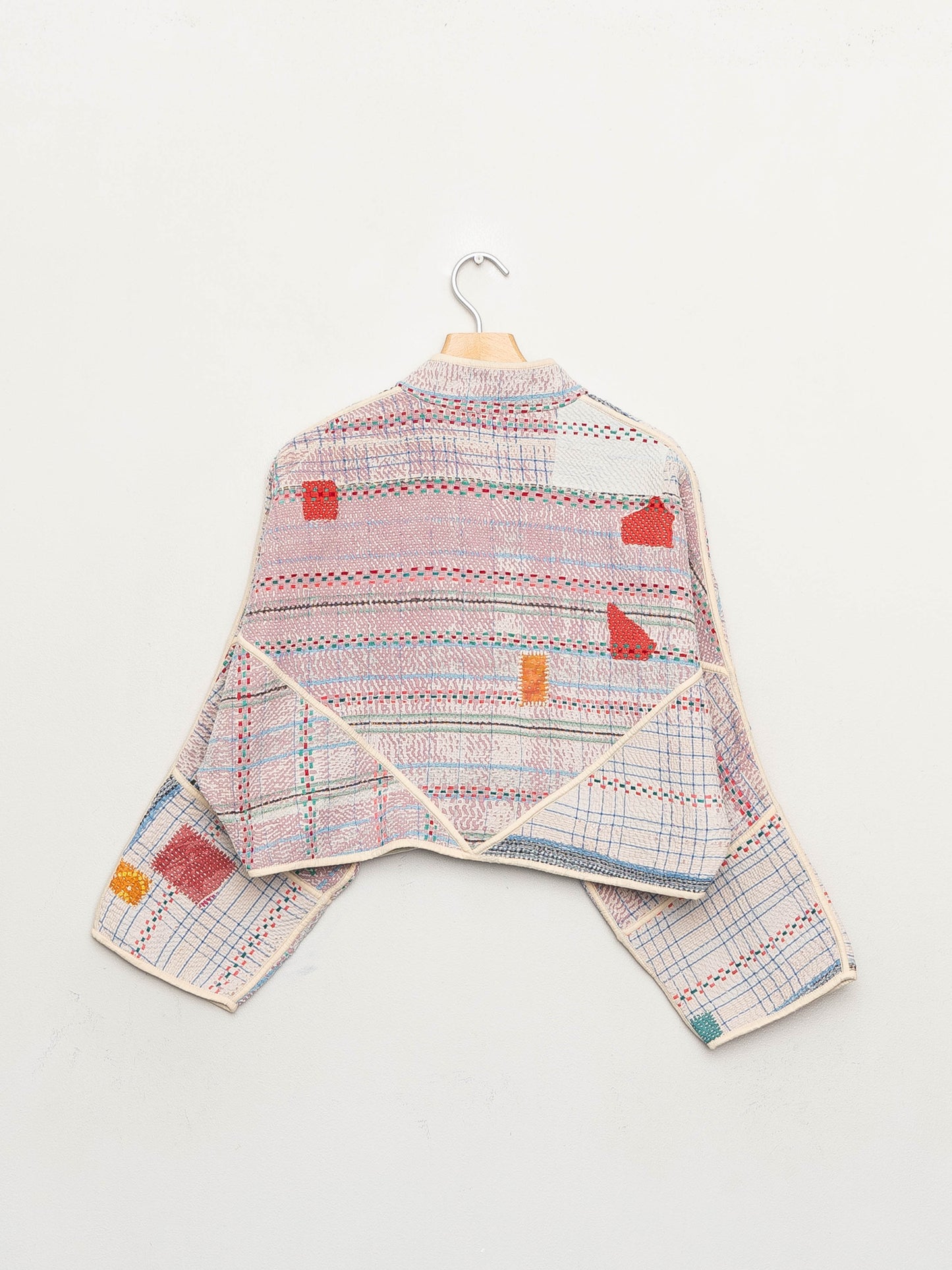 The Kaira Cropped Quilted Patchwork Kantha Jacket