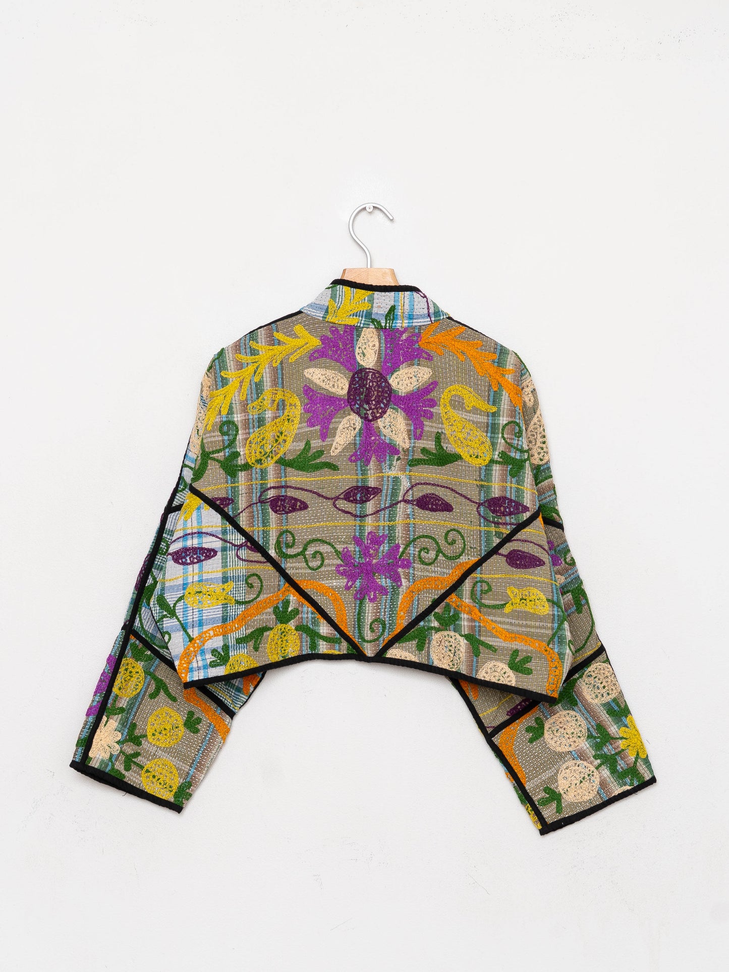 The Kaira Cropped Suzani Quilted Kantha Jacket