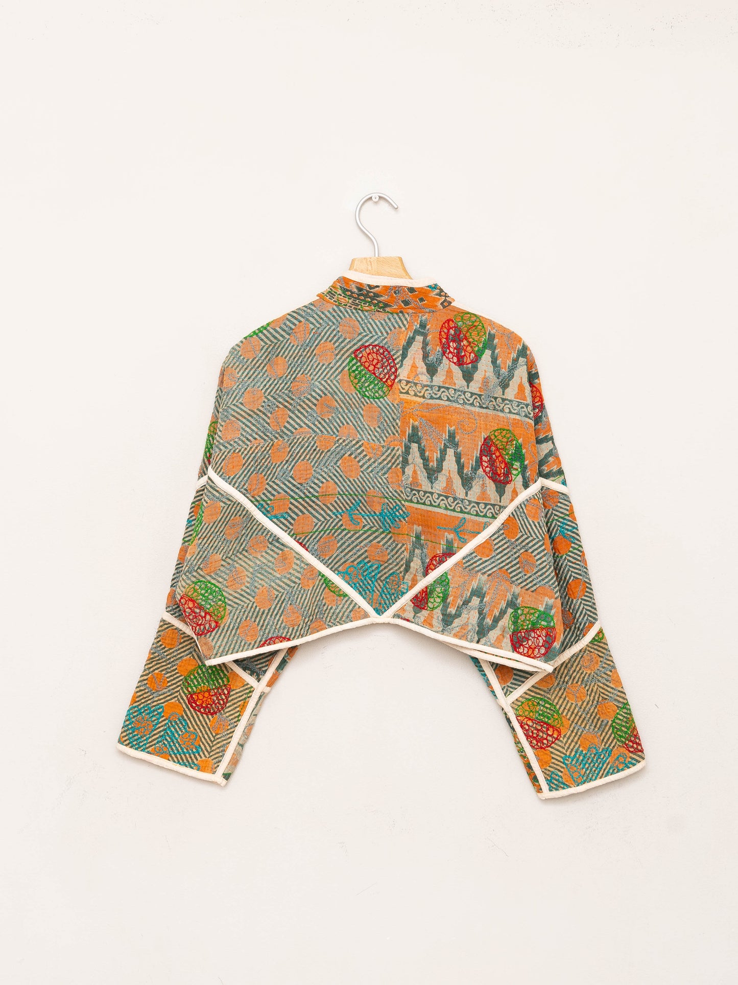 The Kaira Cropped Suzani Quilted Kantha Jacket