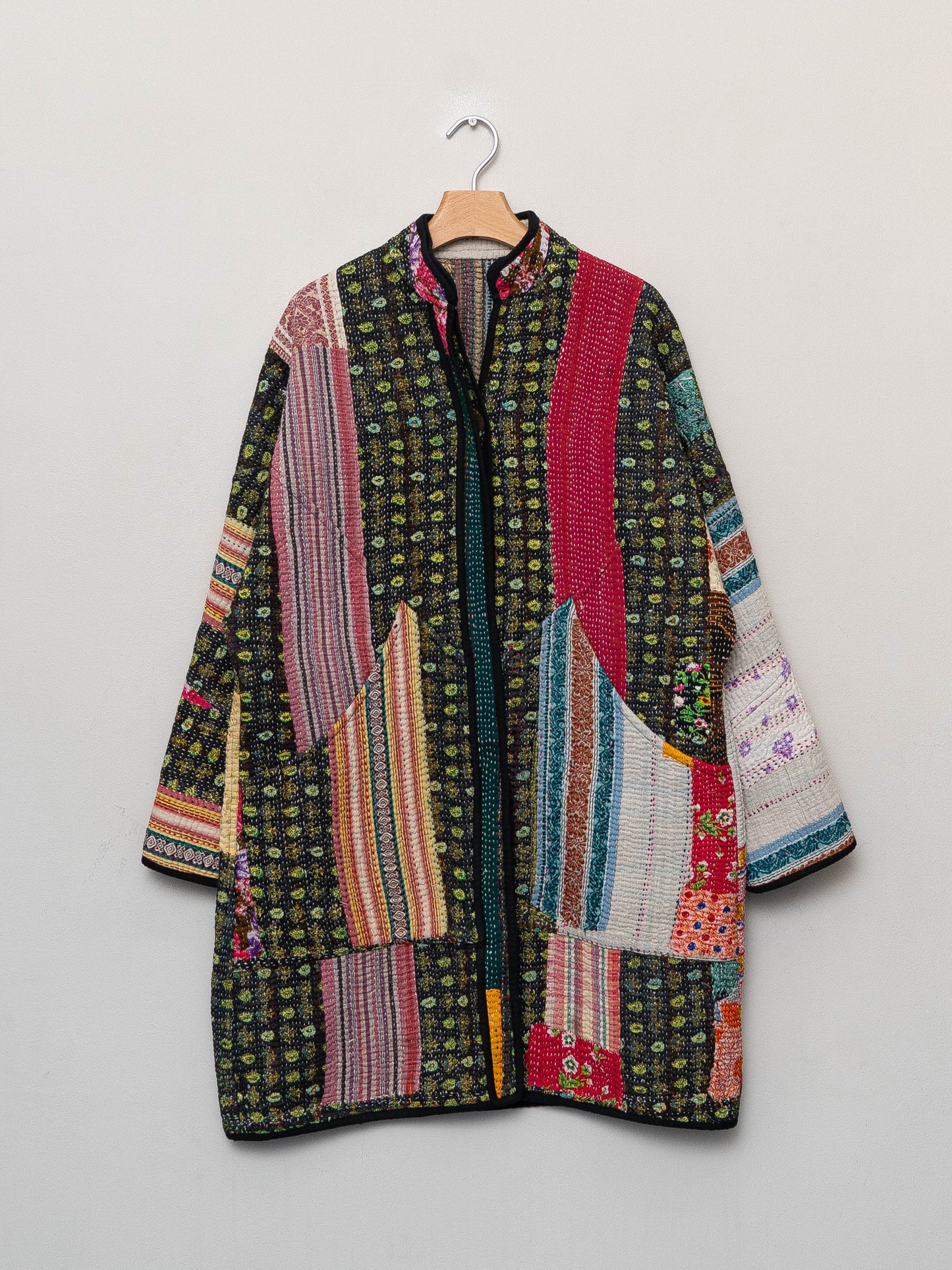 The Sai Quilted Patchwork Kantha Coat