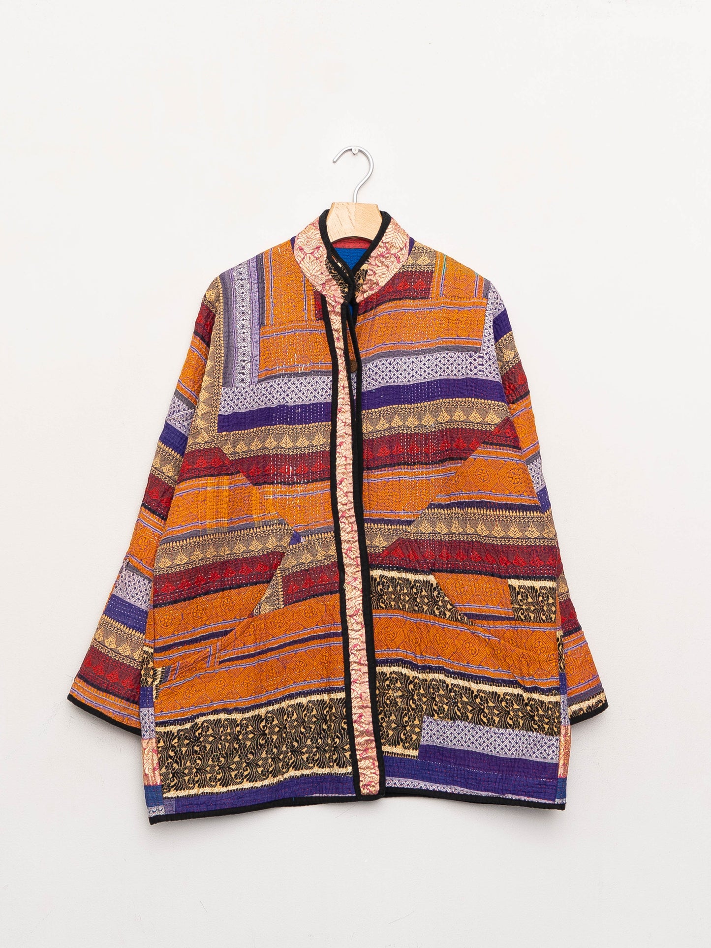 The Narmada Quilted Patchwork Kantha Jacket