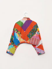 The Kaira Cropped Quilted Patchwork Kantha Jacket