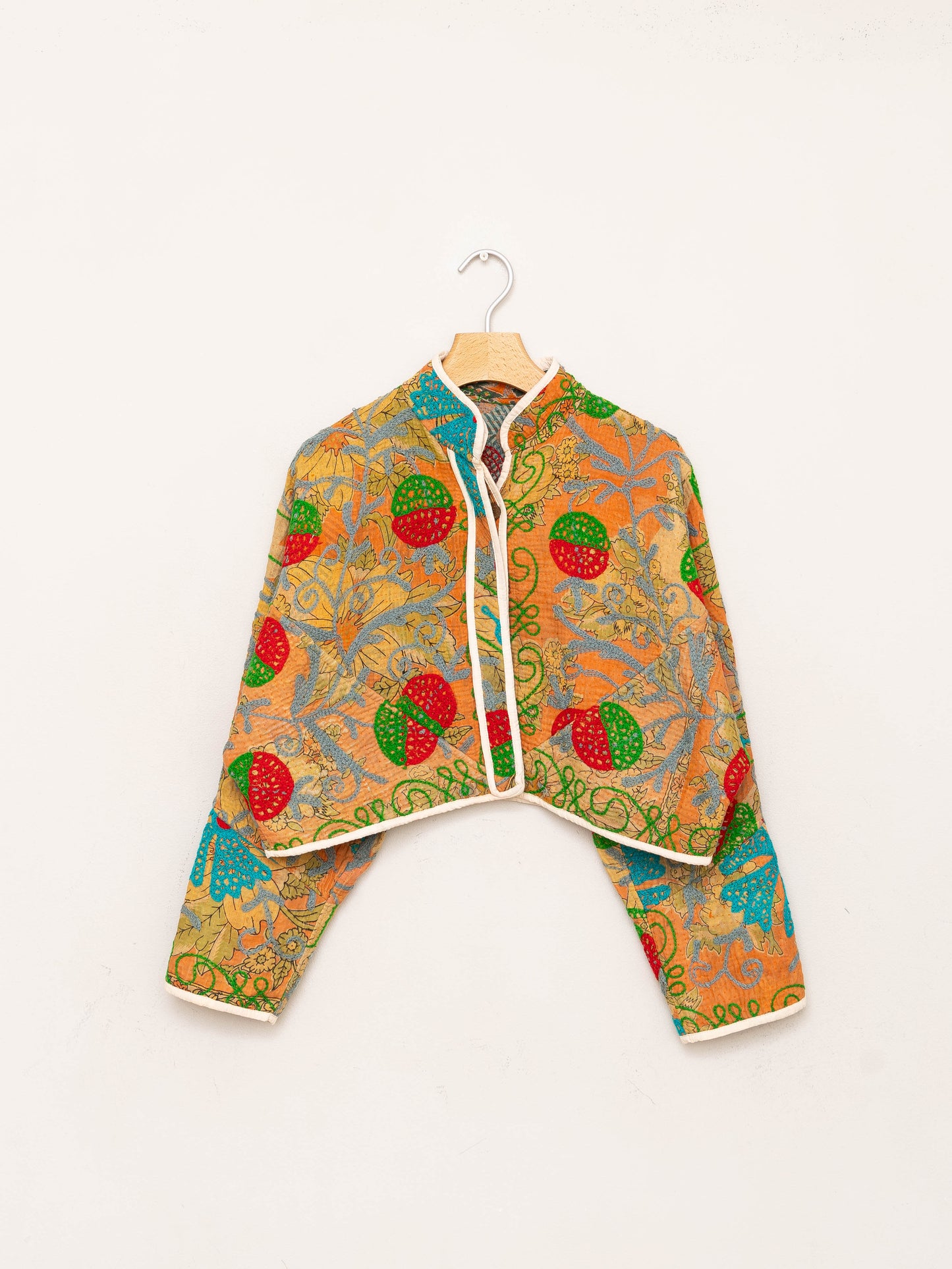 The Kaira Cropped Suzani Quilted Kantha Jacket