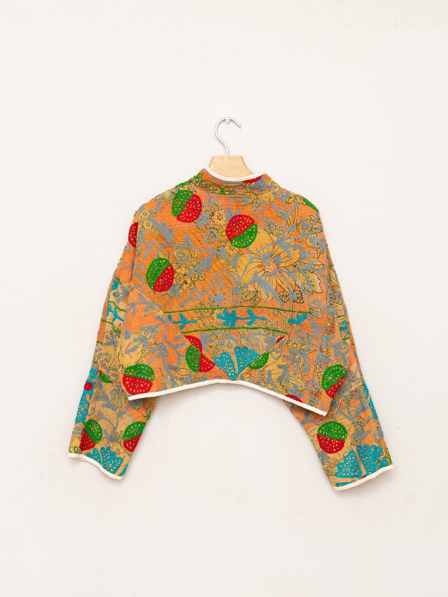 The Kaira Cropped Suzani Quilted Kantha Jacket