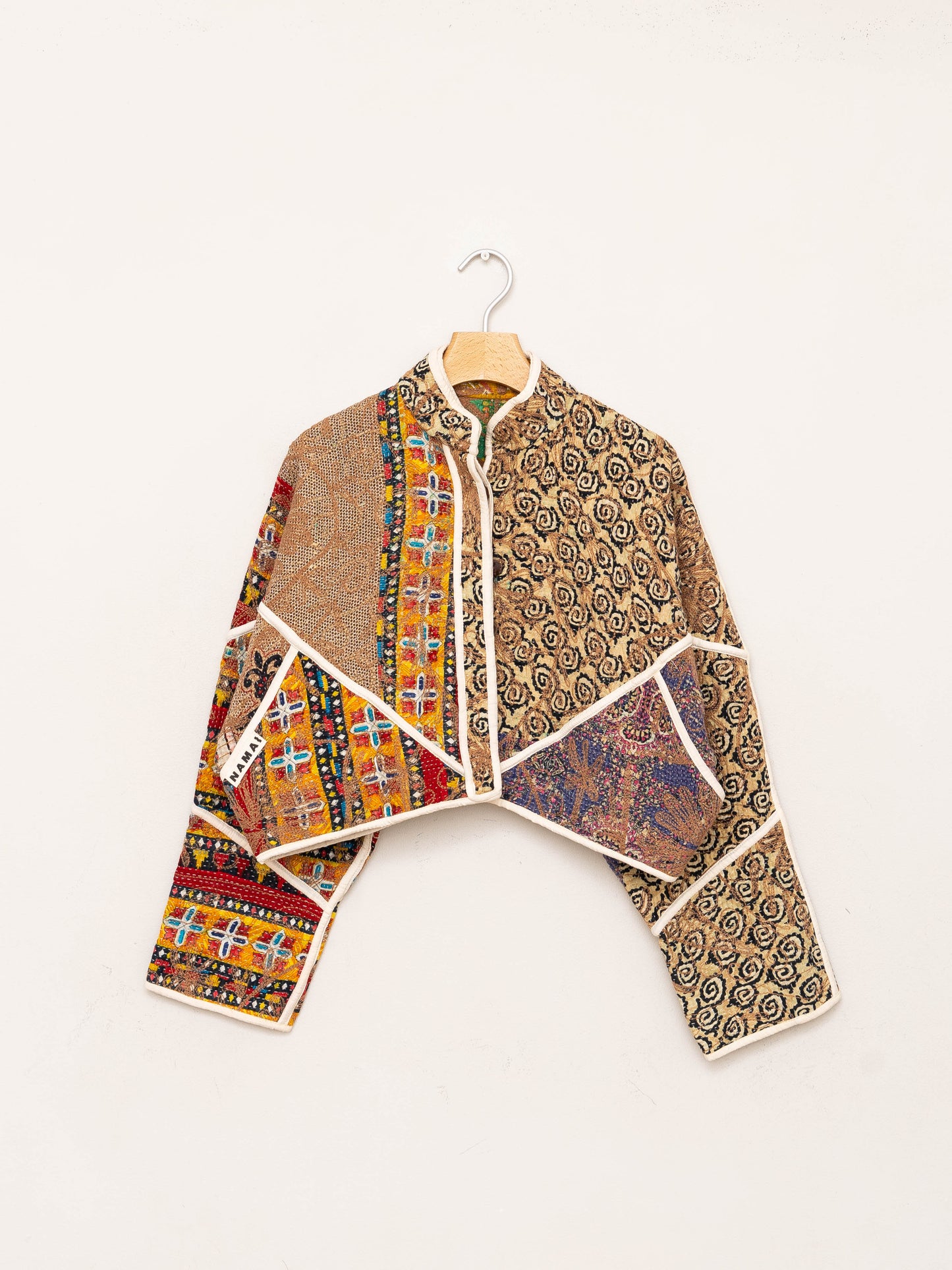 The Kaira Cropped Suzani Quilted Kantha Jacket