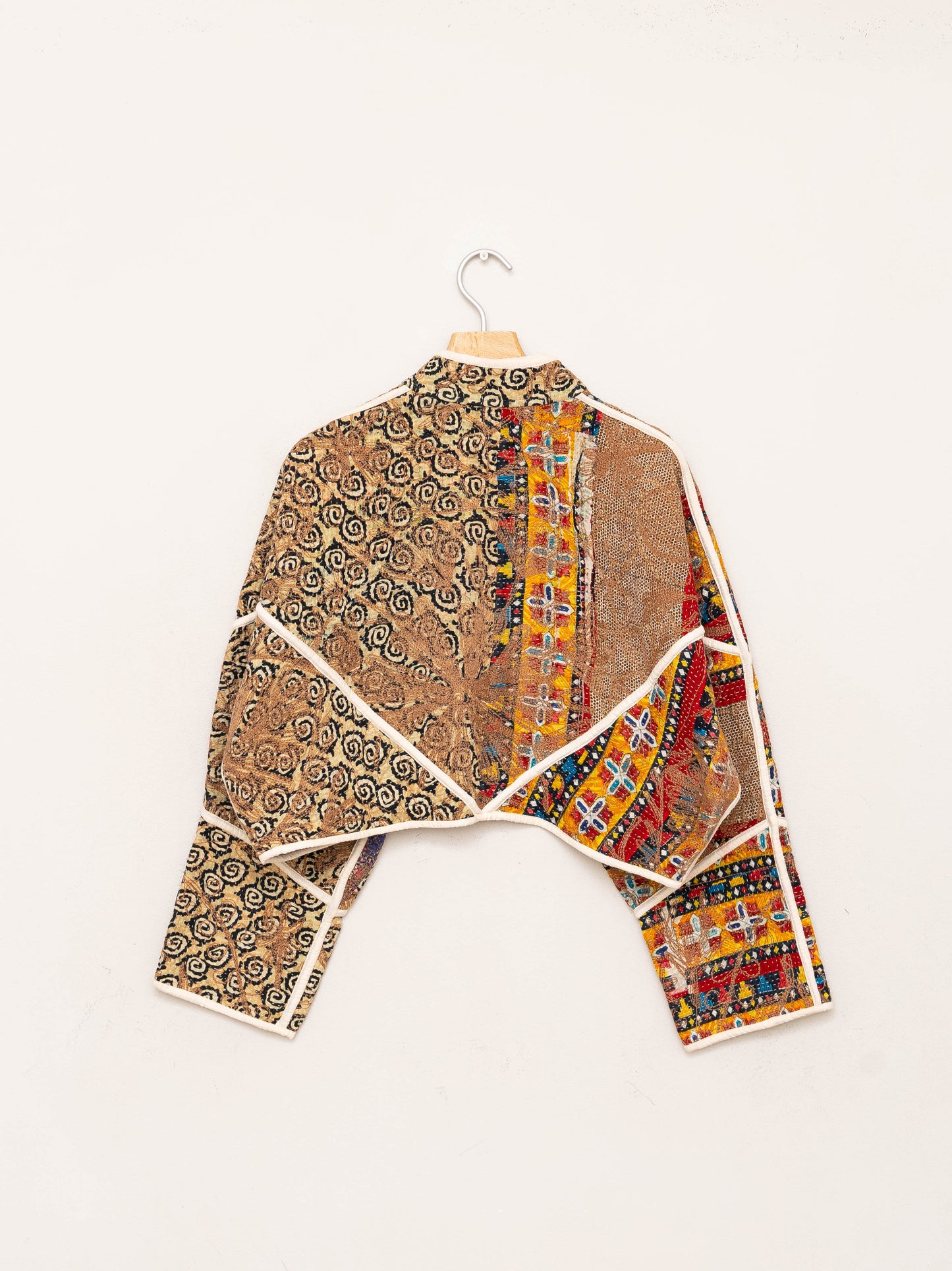 The Kaira Cropped Suzani Quilted Kantha Jacket