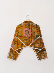 The Kaira Cropped Suzani Quilted Kantha Jacket