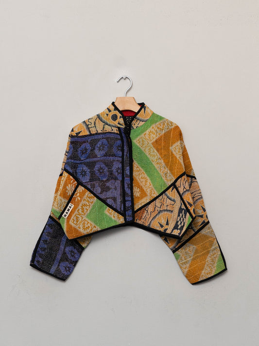 The Kaira Cropped Patchwork Jacket Wholesale