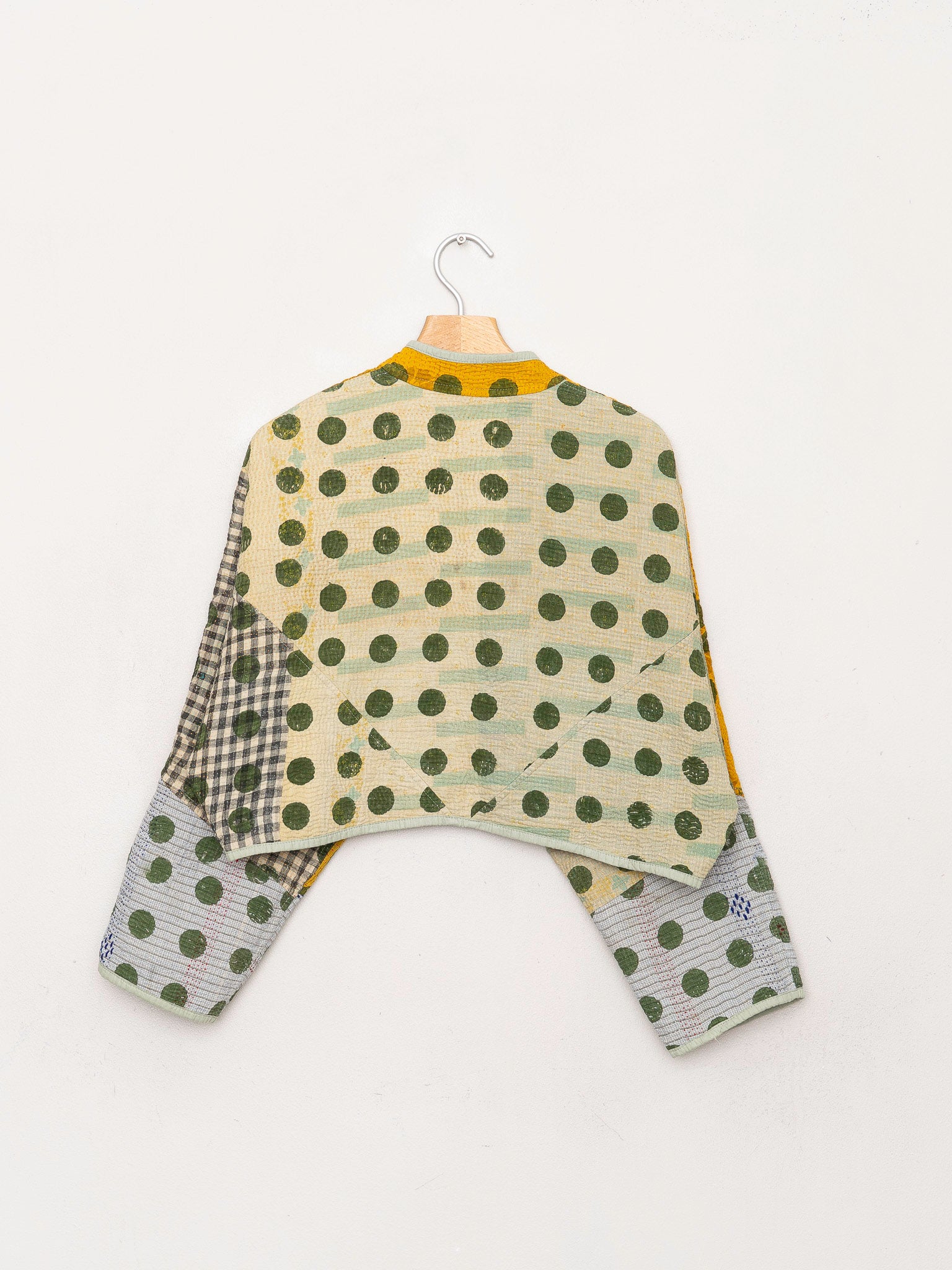 The Kaira Cropped Quilted Indigo Kantha Jacket