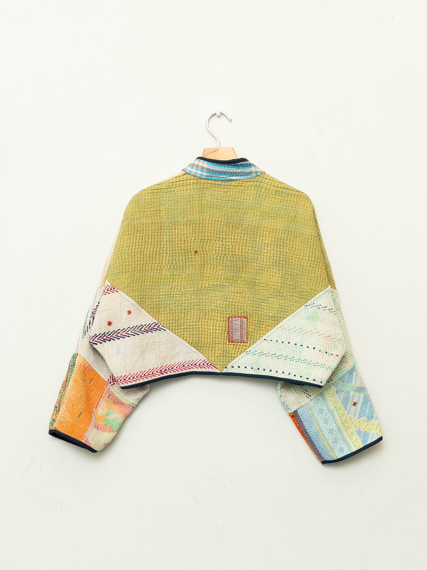 The Kaira Cropped Quilted Patchwork Kantha Jacket