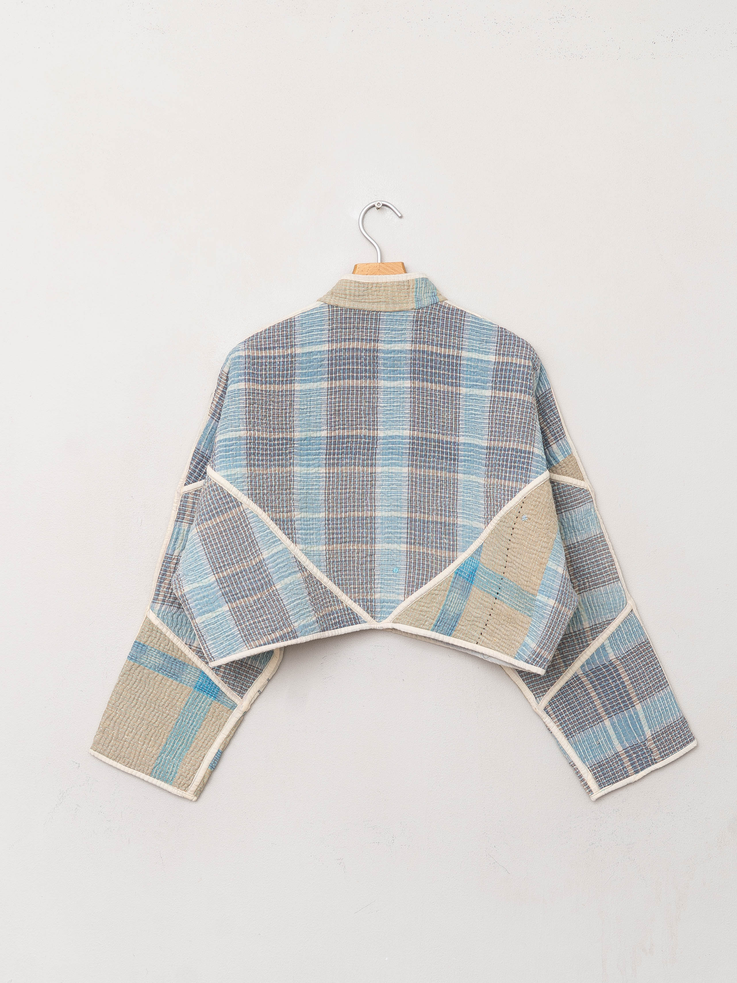 The Kaira Cropped Quilted Patchwork Kantha Jacket