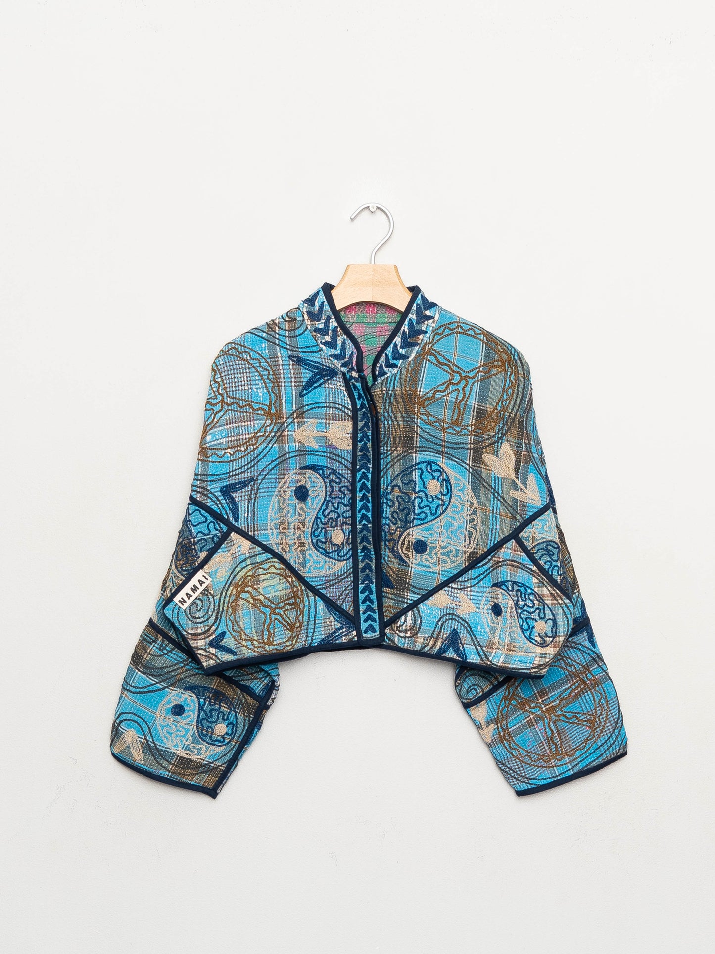 The Kaira Cropped Suzani Quilted Kantha Jacket