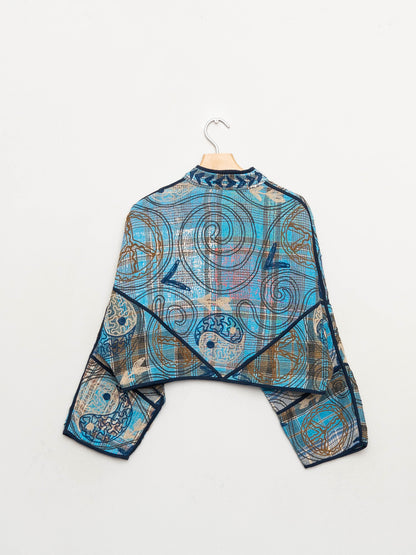 The Kaira Cropped Suzani Quilted Kantha Jacket