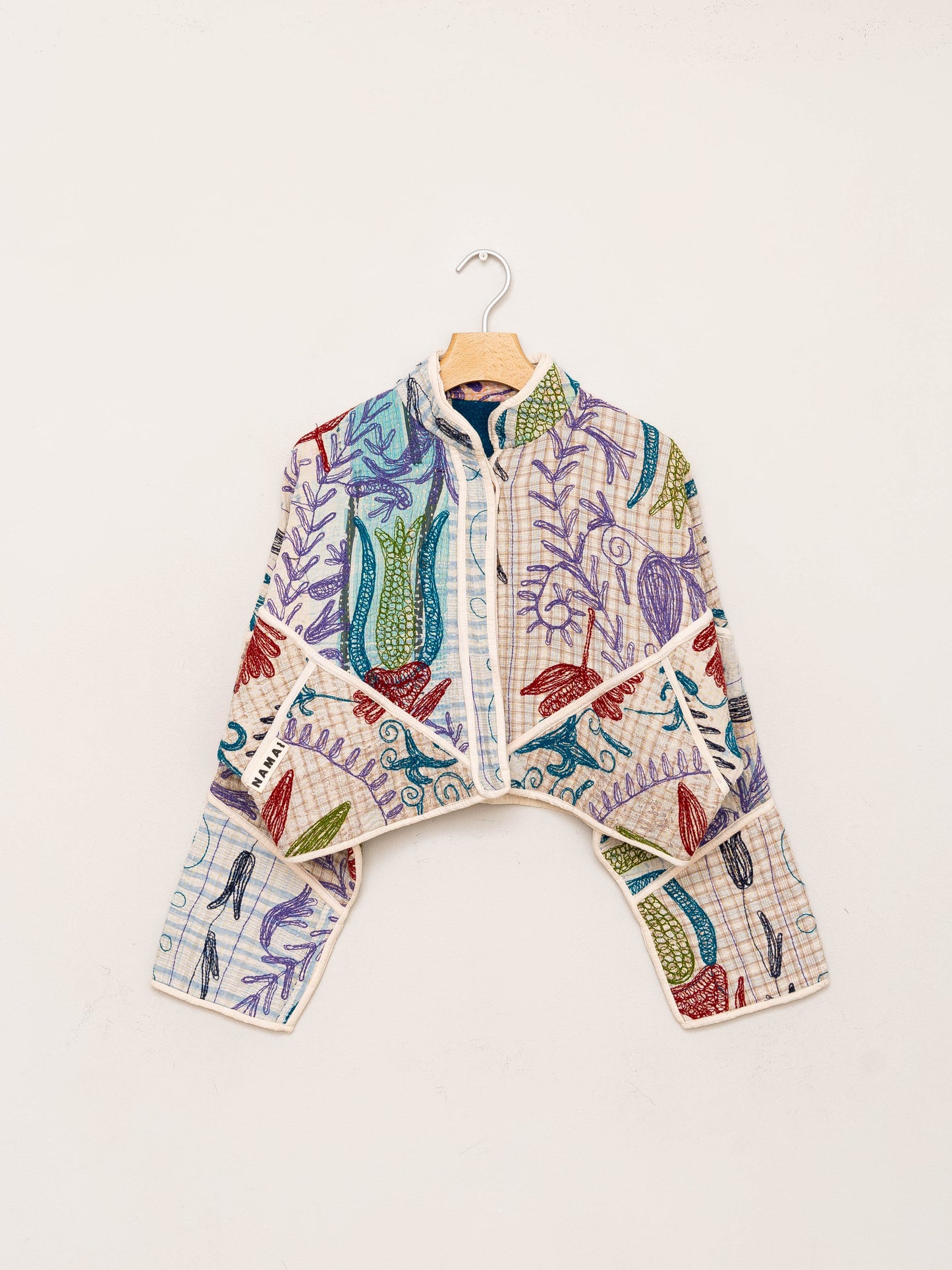 The Kaira Cropped Suzani Quilted Kantha Jacket