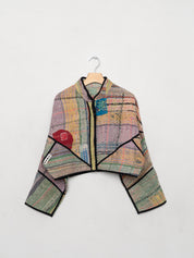 The Kaira Cropped Quilted Patchwork Kantha Jacket
