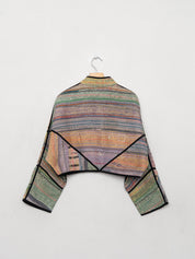 The Kaira Cropped Quilted Patchwork Kantha Jacket