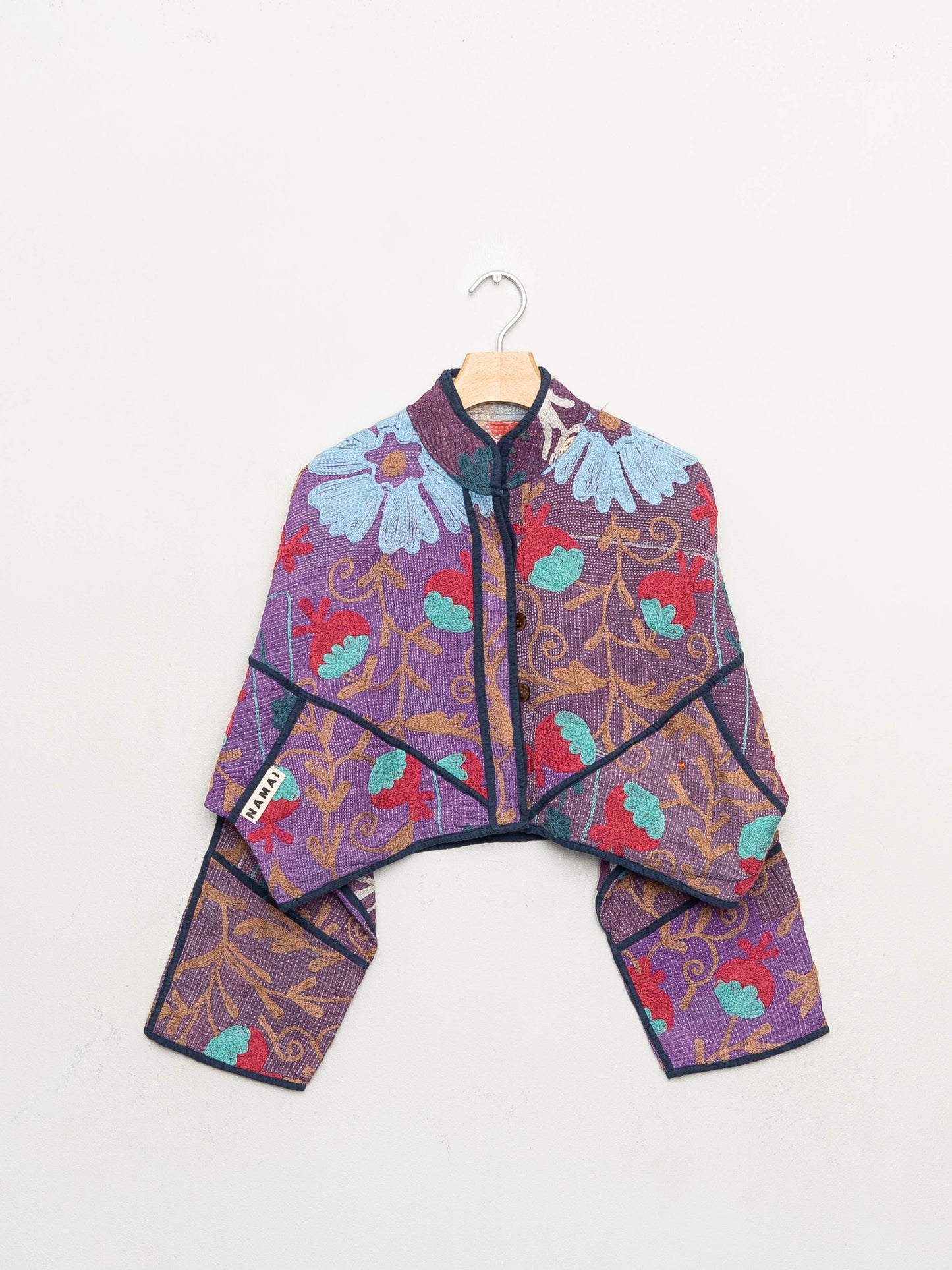 The Kaira Cropped Suzani Quilted Kantha Jacket