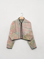 The Kaira Cropped Quilted Patchwork Kantha Jacket