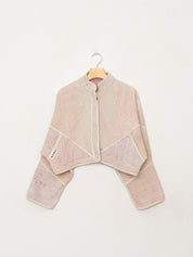 The Kaira Cropped Quilted Patchwork Kantha Jacket