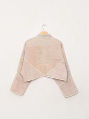 The Kaira Cropped Quilted Patchwork Kantha Jacket