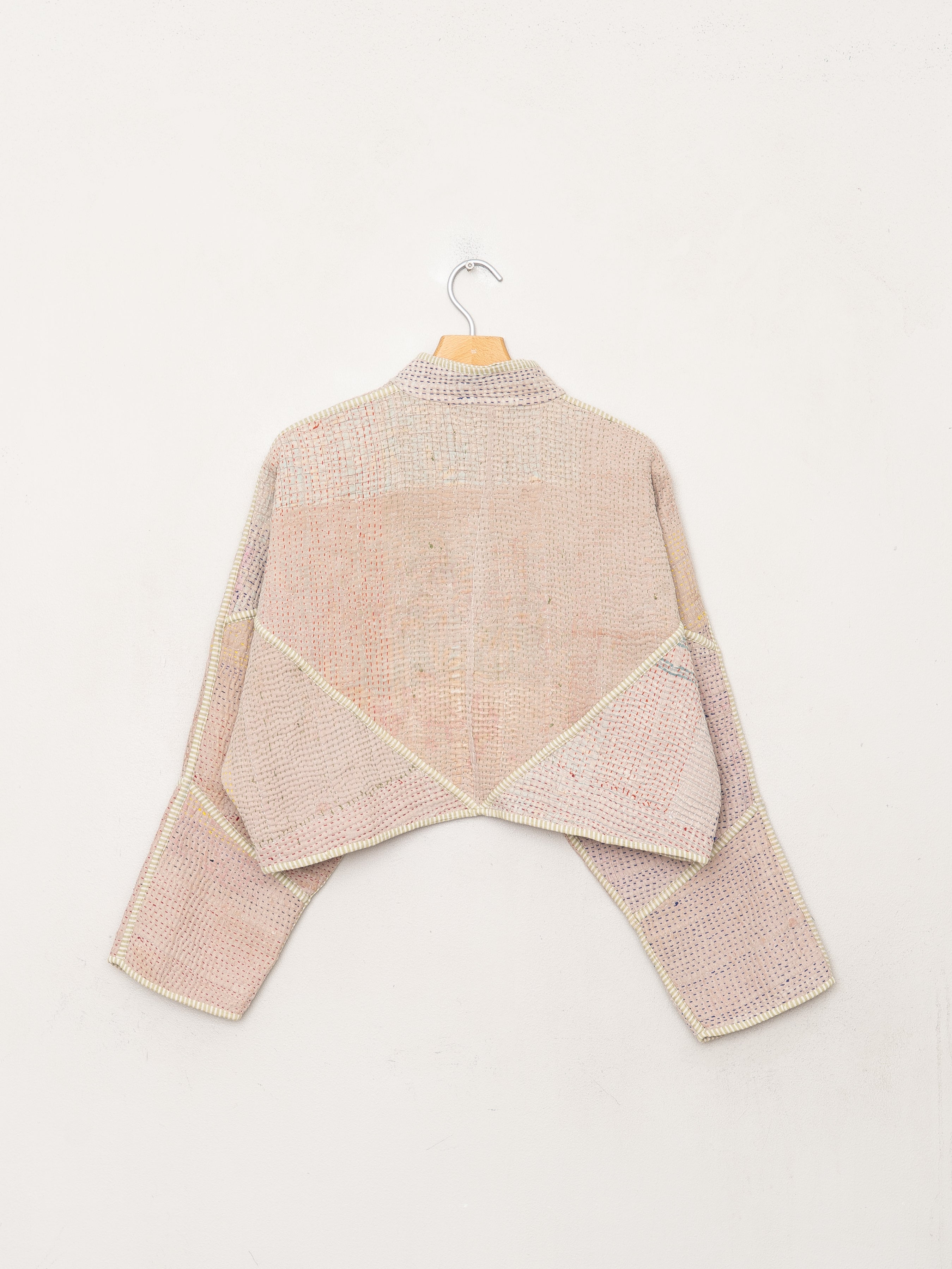 The Kaira Cropped Quilted Patchwork Kantha Jacket