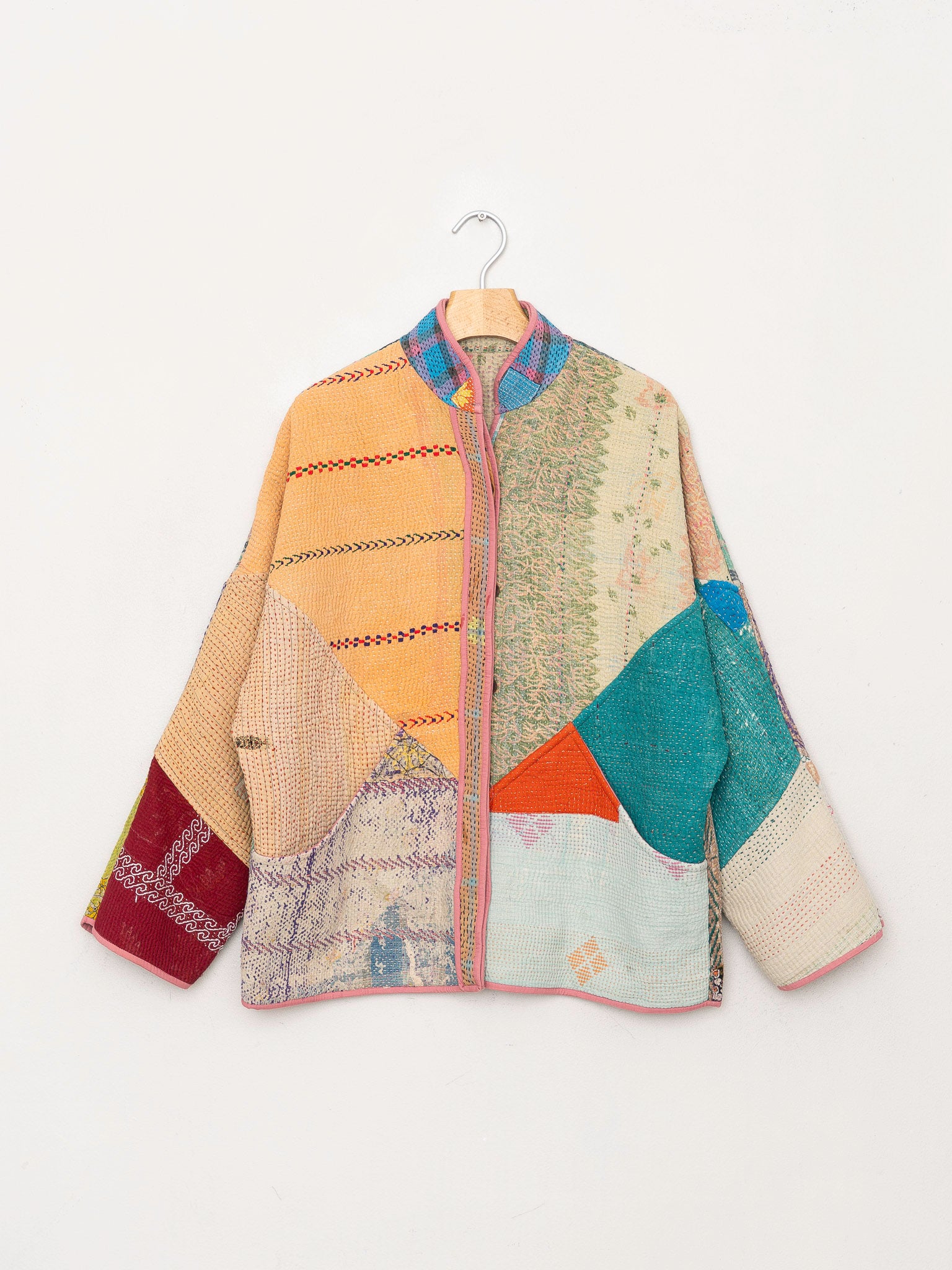 The Ladhiya Quilted Patchwork Kantha Jacket