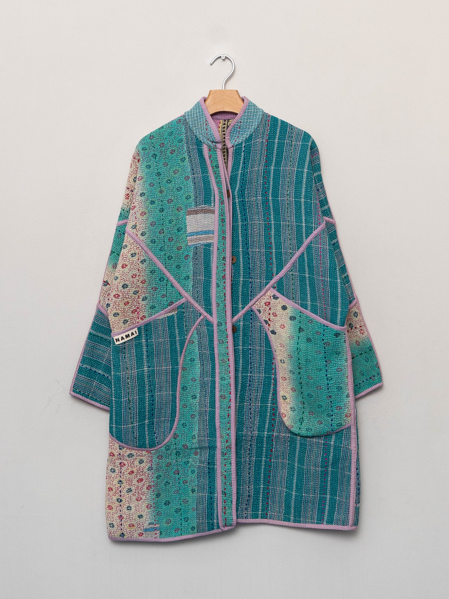 The Sai Quilted Patchwork Kantha Coat