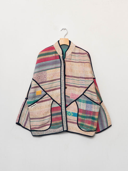 The Ladhiya Quilted Patchwork Kantha Jacket