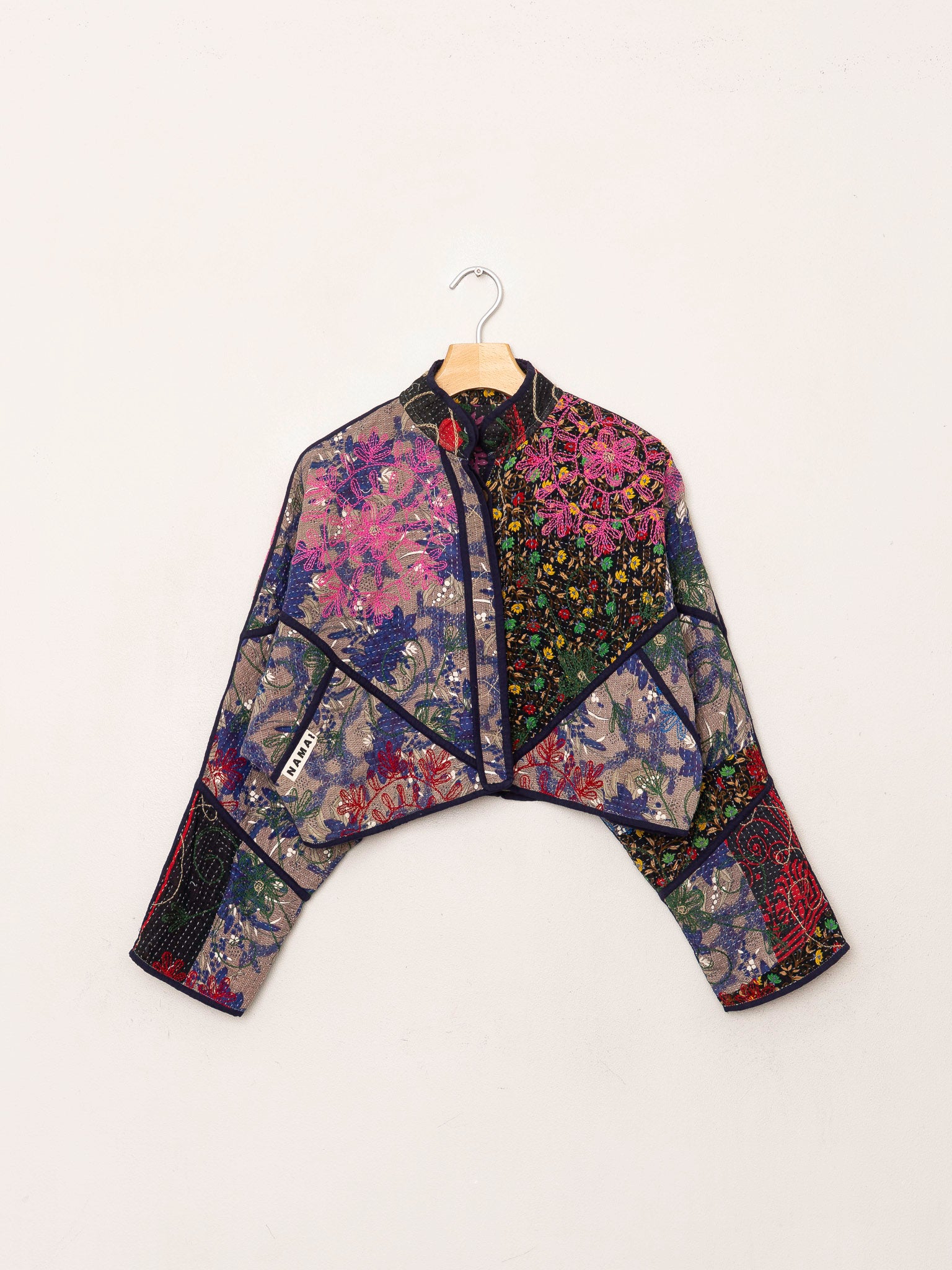 The Kaira Cropped Suzani Quilted Kantha Jacket