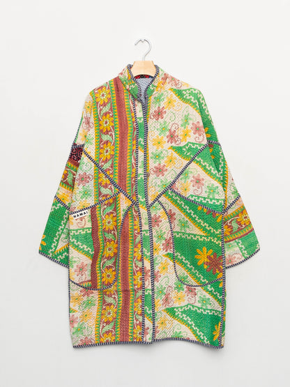 The Sai Quilted Patchwork Kantha Coat