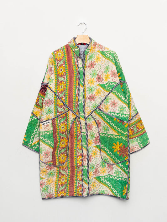 The Sai Quilted Patchwork Kantha Coat