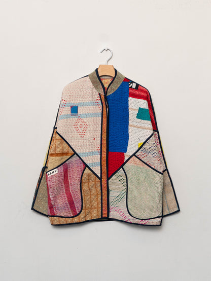 The Ladhiya Quilted Patchwork Kantha Jacket