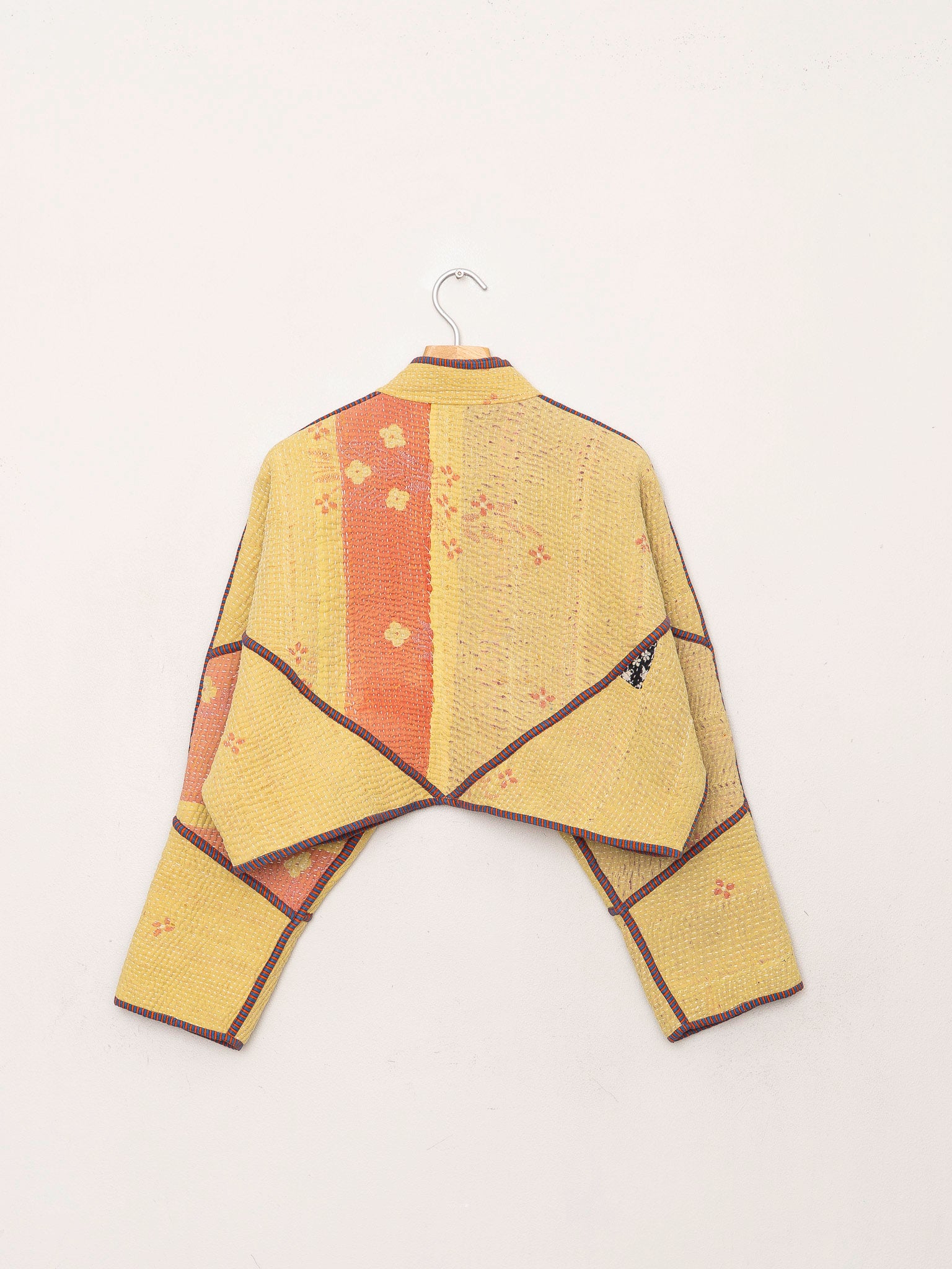 The Kaira Cropped Quilted Patchwork Kantha Jacket